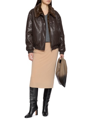 模特儿示范图 - 点击放大 - MAISON MARGIELA - Fusion Jersey Midi Skirt