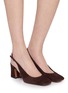 模特儿示范图 - 点击放大 - SAM EDELMAN - Lucille 65 Suede Slingback Pumps