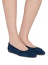 模特儿示范图 - 点击放大 - SAM EDELMAN - Ruthie Woven Suede Ballerina Flats