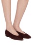 模特儿示范图 - 点击放大 - SAM EDELMAN - Emory Suede Ballerina Flats