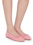 模特儿示范图 - 点击放大 - SAM EDELMAN - Ruthie Woven Suede Ballerina Flats