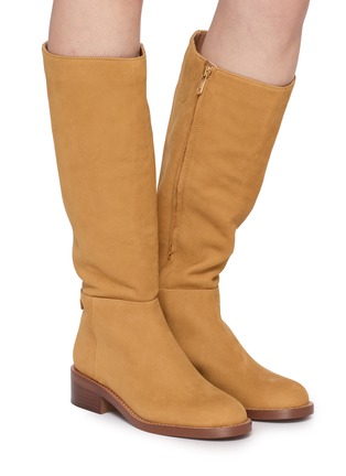 模特儿示范图 - 点击放大 - SAM EDELMAN - Milla 30 Tall Nubuck Leather Boots
