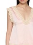  - HANAA STUDIO - Satin Lace Trim Silk Top