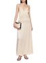 模特儿示范图 - 点击放大 - HANAA STUDIO - Lace Trim Embroidered Camisole Maxi Dress