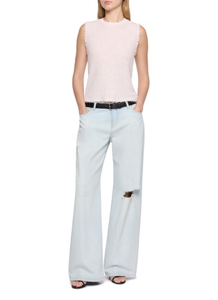 模特儿示范图 - 点击放大 - HELMUT LANG - Raw Edge Linen Cotton Blend Tank Top