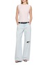 模特儿示范图 - 点击放大 - HELMUT LANG - Raw Edge Linen Cotton Blend Tank Top