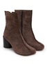 模特儿示范图 - 点击放大 - MM6 MAISON MARGIELA - 70 Anatomic Stitch Toe Suede Ankle Boots