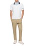 模特儿示范图 - 点击放大 - SOUTHCAPE - Sleeve Logo Contrast Collar Polo Shirt