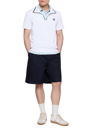 模特儿示范图 - 点击放大 - SOUTHCAPE - Contrast Trim Polo Shirt