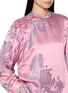  - KATLIAX - Long Sleeve High Neck Floral Satin Shirt