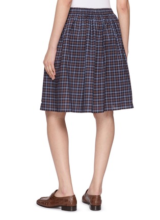 背面 - 点击放大 - MIU MIU - TARTAN 格纹抽褶中长半身裙