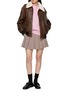 模特儿示范图 - 点击放大 - DUNST - Detachable Collar Leather Blouson Jacket