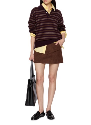 模特儿示范图 - 点击放大 - DUNST - Collared Striped Unisex Sweater