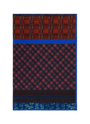 细节 - 点击放大 - DRIES VAN NOTEN - Large Twin Floral Plaid Print Pareos Scarf