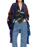 模特儿示范图 - 点击放大 - DRIES VAN NOTEN - Large Twin Floral Plaid Print Pareos Scarf