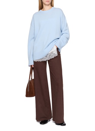 模特儿示范图 - 点击放大 - R2W - Rasmo Round Neck Wool Cashmere Knit Sweater