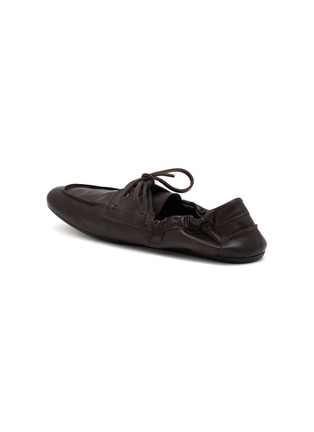  - PRADA - Vitello  Antiqued Leather Boat Shoes