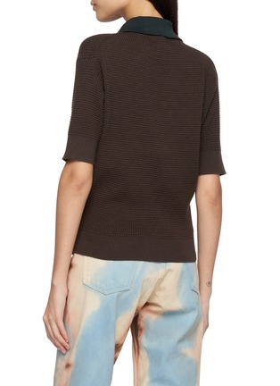 背面 - 点击放大 - JW ANDERSON - Short Sleeve Contrast Collar Knit Polo Top