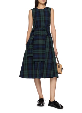 模特儿示范图 - 点击放大 - JW ANDERSON - Chequered Cotton Cloqué Dress