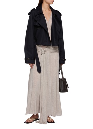 模特儿示范图 - 点击放大 - JW ANDERSON - Double Breasted Cropped Cotton Trench Jacket