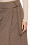  - THE LOOM - Shell Edge Belted Wool Wrap Midi Skirt