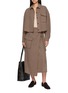 模特儿示范图 - 点击放大 - THE LOOM - Shell Edge Belted Wool Wrap Midi Skirt