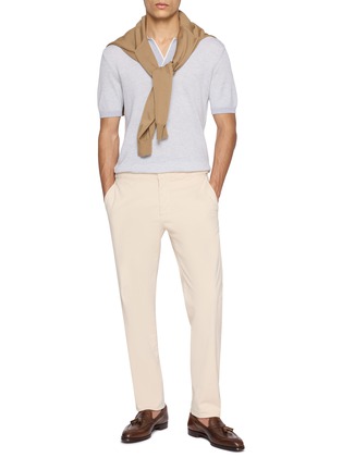模特儿示范图 - 点击放大 - ORLEBAR BROWN - Horton Contrast Tipping Open Collar Polo Shirt