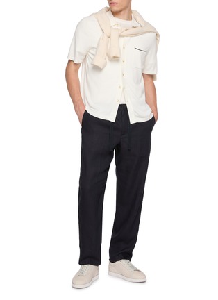 模特儿示范图 - 点击放大 - ORLEBAR BROWN - Alex Drawstring Waistband Linen Pants