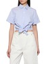 首图 - 点击放大 - THEORY - Short Sleeve Tie Front Striped Shirt