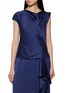 首图 - 点击放大 - THEORY - Sleeveless Cowl Neck Crushed Satin Blouse