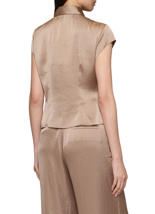背面 - 点击放大 - THEORY - Cap Sleeve Satin Shirt