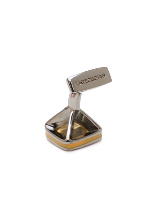 细节 - 点击放大 - TATEOSSIAN - Pyramid Stone citrine Enamel Rhodium Sterling Silver Cufflinks
