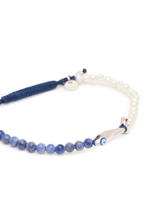 细节 - 点击放大 - TATEOSSIAN - Feng Shui Fish Macrame Pearl Beaded Palladium Sterling Silver Bracelet