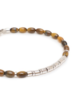 细节 - 点击放大 - TATEOSSIAN - Coffee Bamboo Beaded Palladium Sterling Silver Bracelet