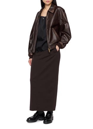 模特儿示范图 - 点击放大 - PRADA - Deep Round Neck Top