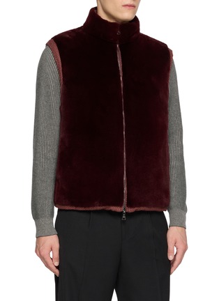 细节 - 点击放大 - FABIO GAVAZZI - Padded Reversible Cashmere Mink Vest