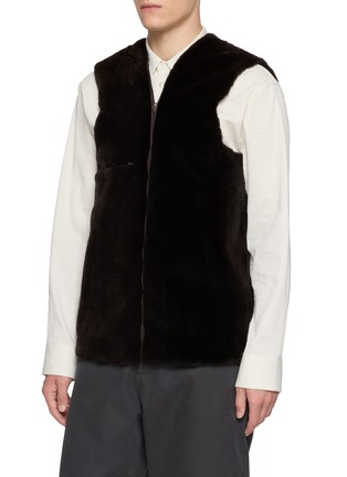 细节 - 点击放大 - FABIO GAVAZZI - Detachable Mink Collar Cashmere Coat