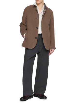 模特儿示范图 - 点击放大 - FABIO GAVAZZI - Detachable Mink Collar Cashmere Coat