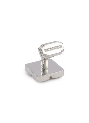 细节 - 点击放大 - THOMPSON OF LONDON - Square Enamel Palladium Plated Cufflinks