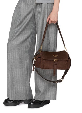 正面 -点击放大 - PRADA - Medium Explore Suede Bag