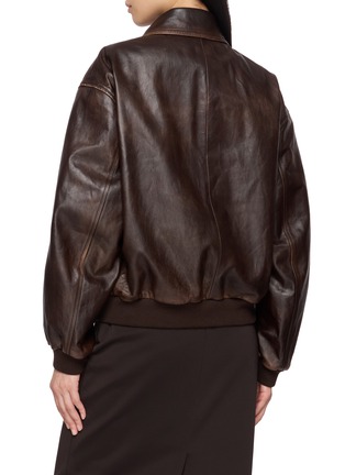 背面 - 点击放大 - PRADA - Oversized Ribbed Cuff Leather Jacket