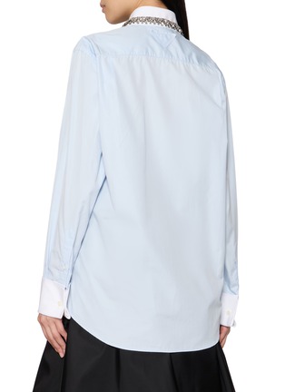 背面 - 点击放大 - PRADA - Embellished Collar Cotton Poplin Shirt