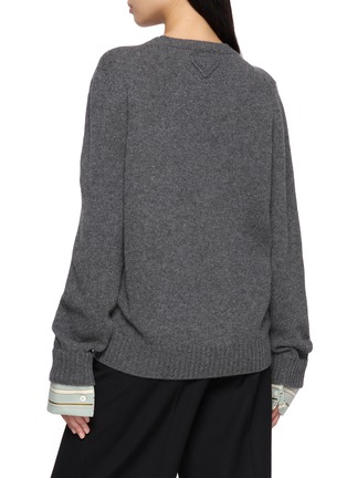 背面 - 点击放大 - PRADA - Wide Cuff Crewneck Knit Sweater