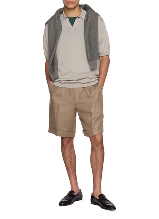 模特儿示范图 - 点击放大 - SUNSPEL - Midweight Riviera Cotton Crewneck T-Shirt