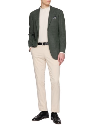 模特儿示范图 - 点击放大 - RING JACKET - Single Breasted Textured Wool Blazer