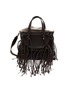 首图 - 点击放大 - CUBA LAB - Habanera Fringes Ebony Leather Raffia Bucket Bag