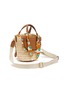 细节 - 点击放大 - CUBA LAB - Habanera Silk Margherita Leather Raffia Bucket Bag