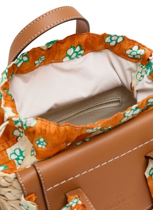 细节 - 点击放大 - CUBA LAB - Habanera Silk Margherita Leather Raffia Bucket Bag