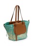细节 - 点击放大 - CUBA LAB - Tropicana Raffia Leather Tote Bag