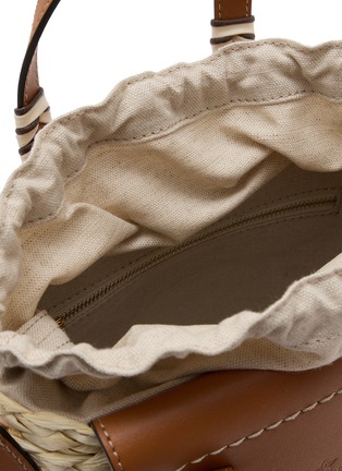 细节 - 点击放大 - CUBA LAB - Habanera Fringes Pain Brule Leather Raffia Bucket Bag